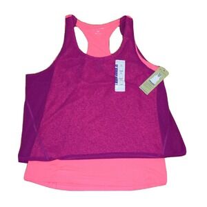 NWT WOMENS Z BY‎ ZOBHA Pink 2fer Tank Top Shirt Size Medium